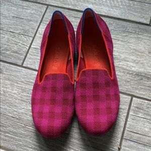 Rothy's Vibrant Pink Checkered Loafers